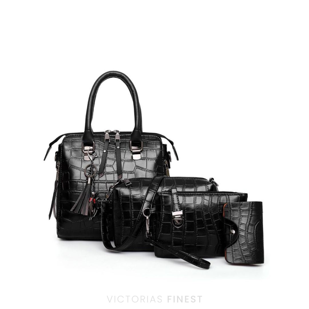 4-Piece Croc Handbag Set