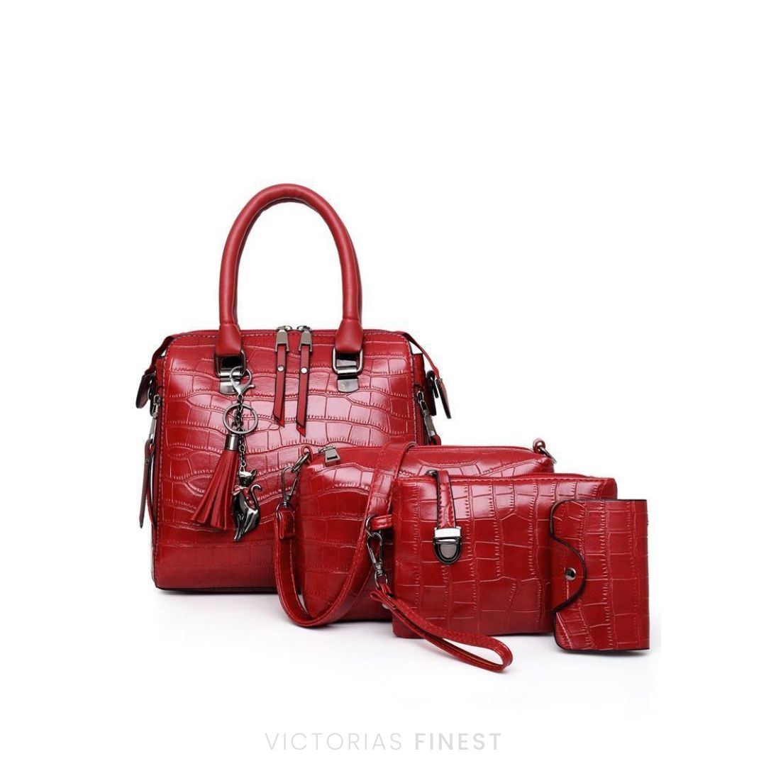4-Piece Croc Handbag Set